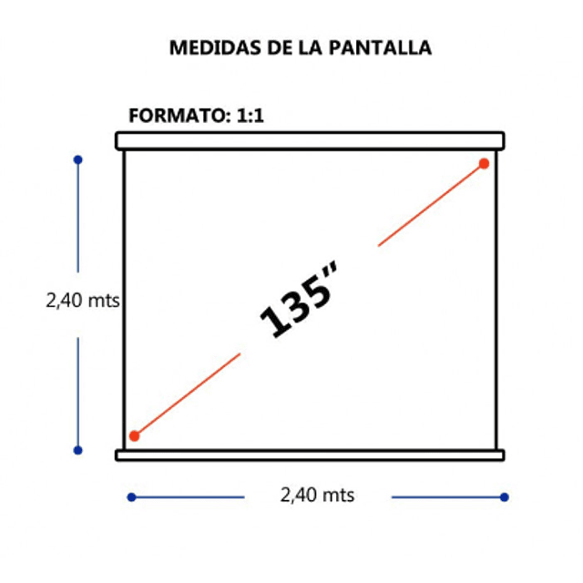 TELON MURAL DINON 2.40 X 2.40 METROS (135" DIAGONAL) 1:1