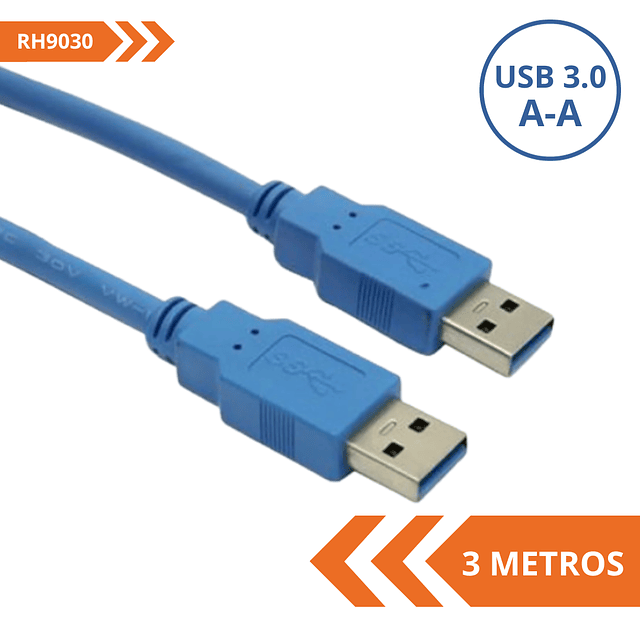 CABLE DE EXTENSION PASIVO USB 3.0 A-A 3 METROS M/M GOLD 