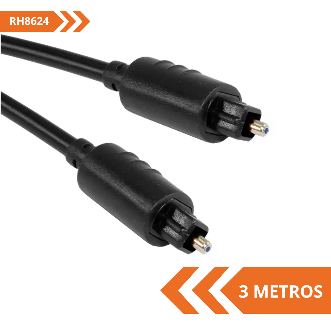 Cable De Audio Optico Digital SPDIF Toslink Philco 1.8Mt - Negro / Tamaño Único