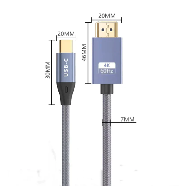 CABLE USB-C 3.1 A HDMI 2.0 4K 60HZ, 1,8M