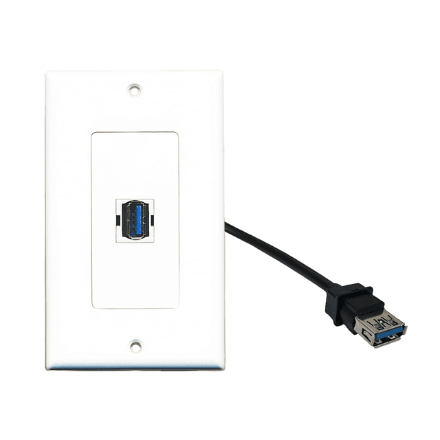 PLACA DE MURO 1 PUERTO USB 3.0 , EXTENSION 10 CMS. 