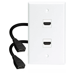 PLACA DE MURO 2 PUERTOS HDMI, EXTENSION 10 CMS. 2.0 4K