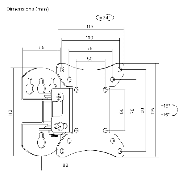 SOPORTE TV LCD LED MONITOR REGULABLE MURO 13&quot;-27&quot; HASTA 30KG VESA MAX 100X100
