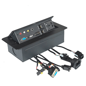 CAJA DE CONEXION A/V TIPO 2, C/BOTON NEGRA 