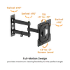 SOPORTE CON BRAZO LARGO 38CM, CON ARTICULACION E INCLINACION DE 14" A 43" 