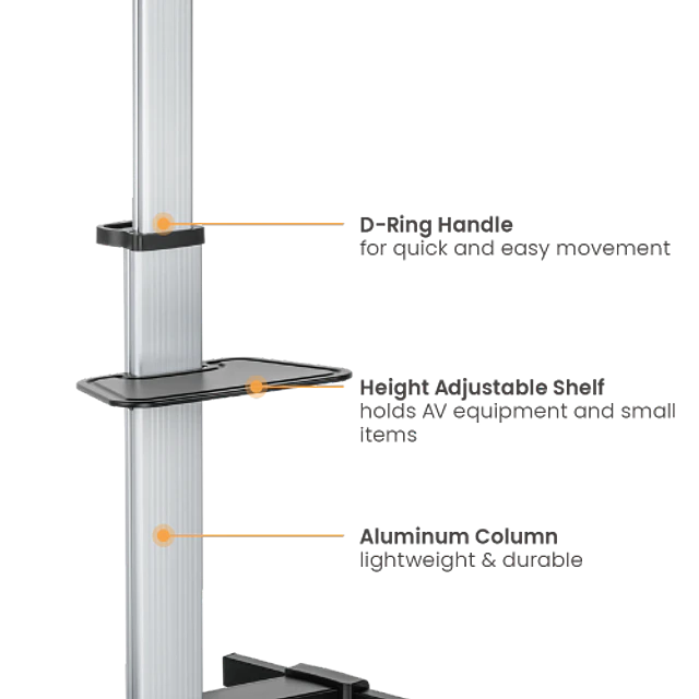 SOPORTE PREMIUM BLANCO PARA TV PEDESTAL 37-86", VMAX 600X400, 50 KG.