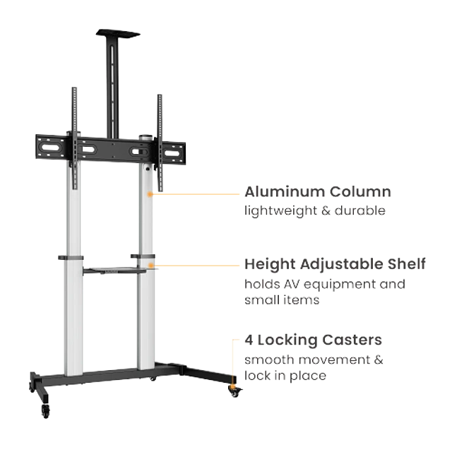 SOPORTE PREMIUM PARA TV Y PANTALLA INTERACTIVA 60-100", VMAX 600X400, 100 KG.