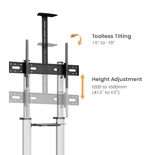 SOPORTE PREMIUM PARA TV Y PANTALLA INTERACTIVA 60-100", VMAX 600X400, 100 KG.