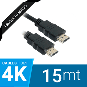 CABLE HDMI 15M. M/M, 2.0/4K , CONECTORES BAÑO ORO 