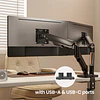 SOPORTE ERGONÓMICO ESCRITORIO MONITOR 2 BRAZOS MONITOR LCD MESA 13" - 32"
