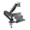 SOPORTE ERGONÓMICO ESCRITORIO MONITOR NOTEBOOK 2 BRAZOS  LCD MESA 13" - 32" (INCLUYE ENTRADA USB TIPO C 3.1 + USB TIPO A 3.0)