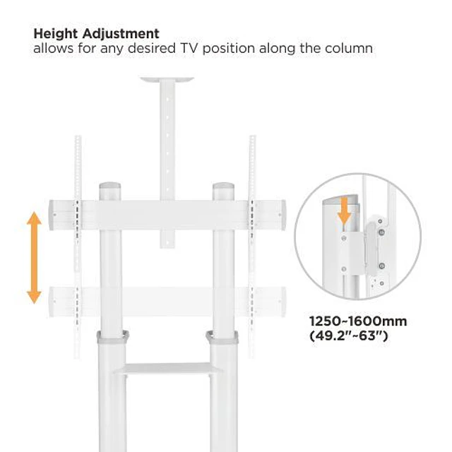 SOPORTE MÓVIL PROFESIONAL EN MADERA Y METAL PARA TV DE GRANDES DIMENSIONES (60" A 100") - ROHE RHS1433