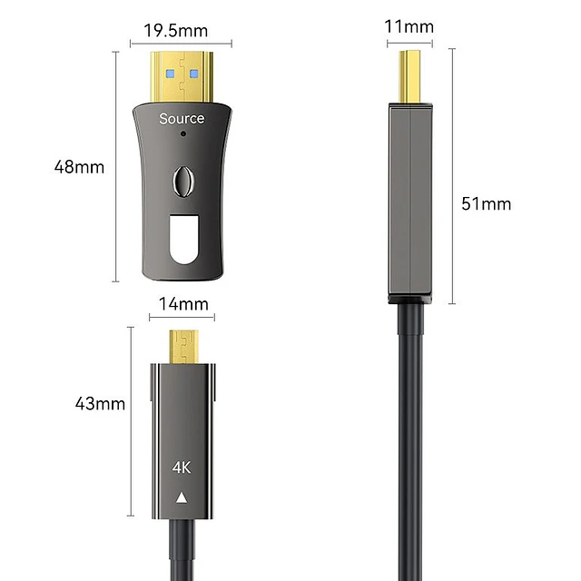 CABLE HDMI FIBRA ÓPTICA CANALIZABLE 20 METROS, VERSIÓN 2.0, 4K A 60HZ DESMONTABLE - RHC6189