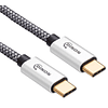 CABLE USB-C A USB-C 3.1, 10GBPS, 1.8MTS, CONECTOR METALICO, BLANCO