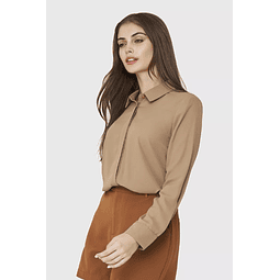 Blusa Botonera Invisible Básica Khaki Nicopoly