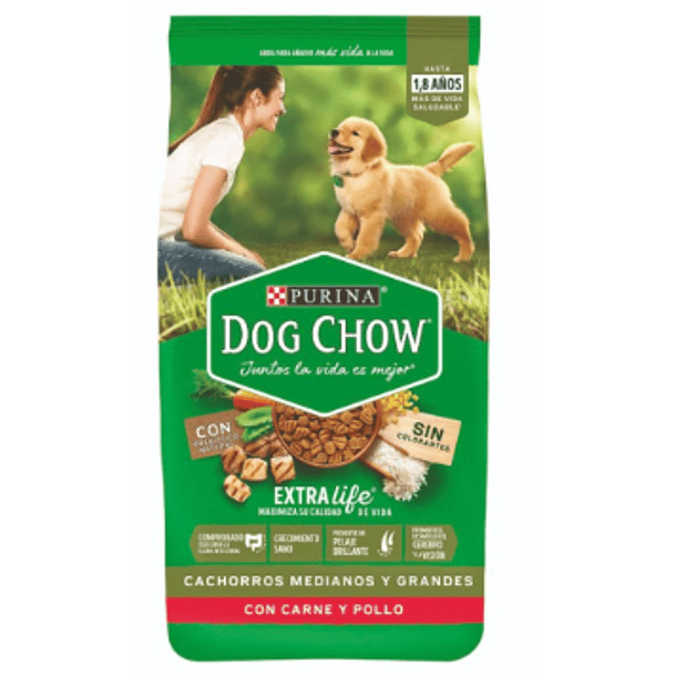 Dog Chow Cachorro Raza Mediana y Grande Carne Pollo 8 kg