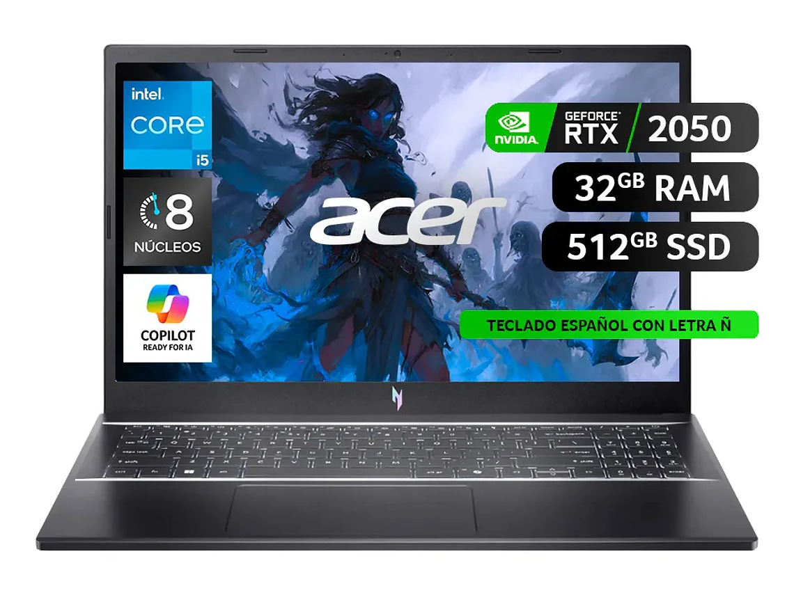 Notebook Acer Core I5 / 32gb Ram / 512gb Ssd /rtx 2050 /15'6 Negro 1
