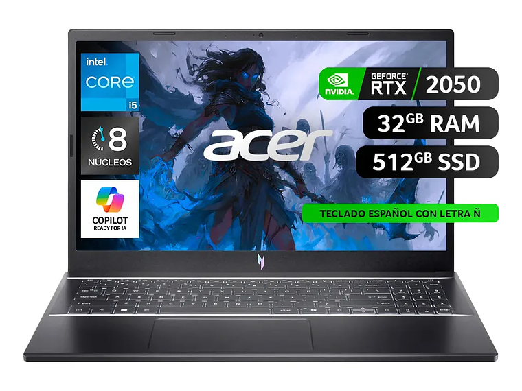 Notebook Acer Core I5 / 32gb Ram / 512gb Ssd /rtx 2050 /15'6 Negro 1