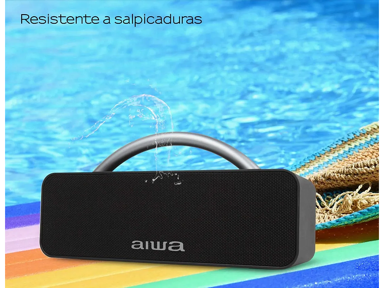 Parlante Bluetooth Aiwa 20w Portatil Ipx5 Con Tws Aws-80bt Color Negro 3