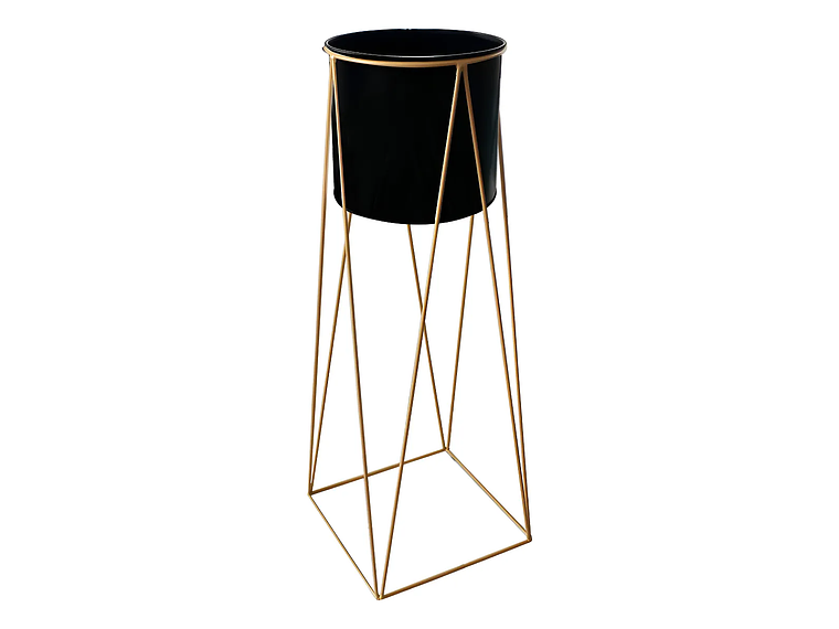 Macetero Maceta Pedestal Negro Grande Negro Pedestal Tamaño Xl 1
