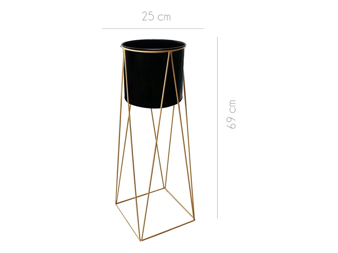 Macetero Maceta Pedestal Negro Grande Negro Pedestal Tamaño Xl 3