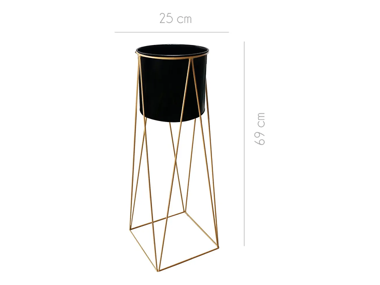 Macetero Maceta Pedestal Negro Grande Negro Pedestal Tamaño Xl 3