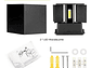 Pack 2 Luz Foco Aplique Para Pared Led 15 Watts Decoracion - Negro - Miniatura 3