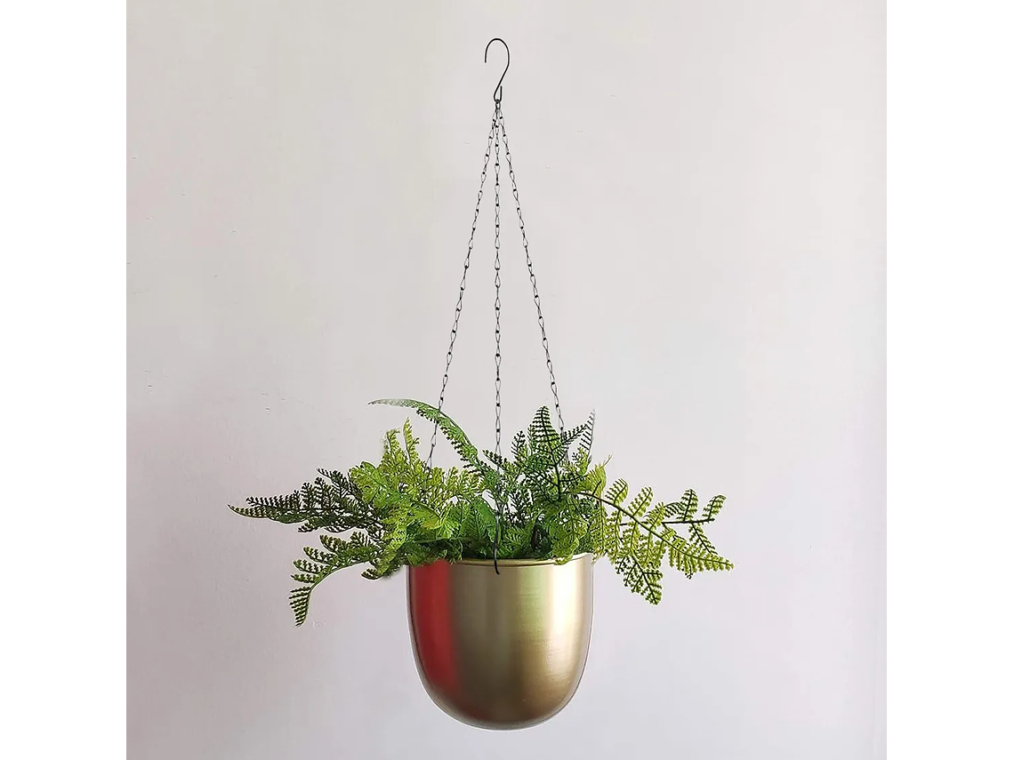 Porta Maceta Macetero Metal Colgante Dorado Diseño Nórdico Dorado Metal Colgante 2