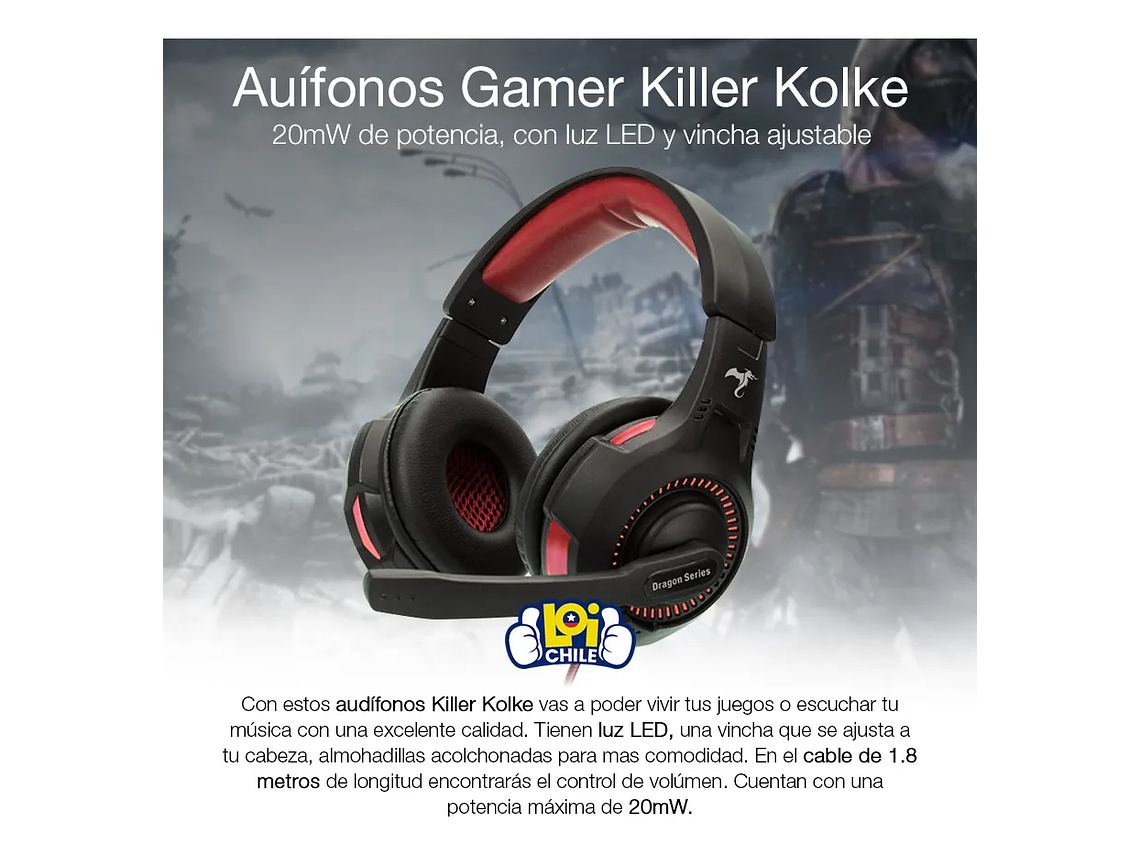 Audífonos Gamer Kolke Killer Usb Ps4 Xbox Pc Color Rojo 2