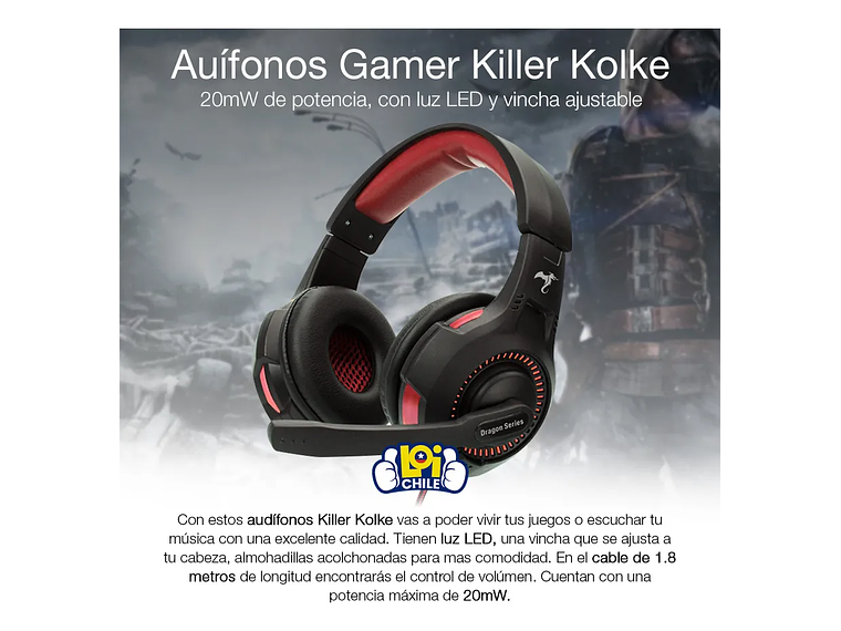 Audífonos Gamer Kolke Killer Usb Ps4 Xbox Pc Color Rojo 2