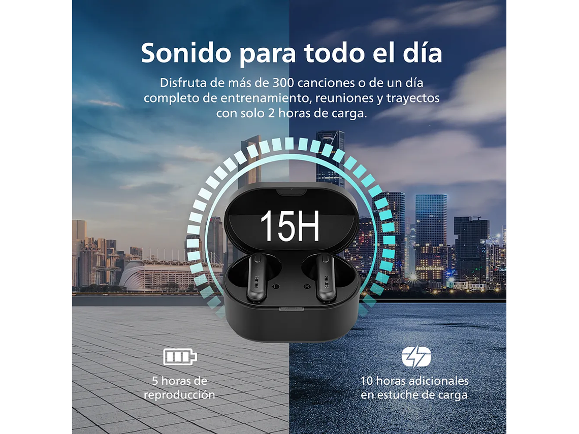 Audífonos True Wireless Bluetooth Philips TAT1138 Negro 3