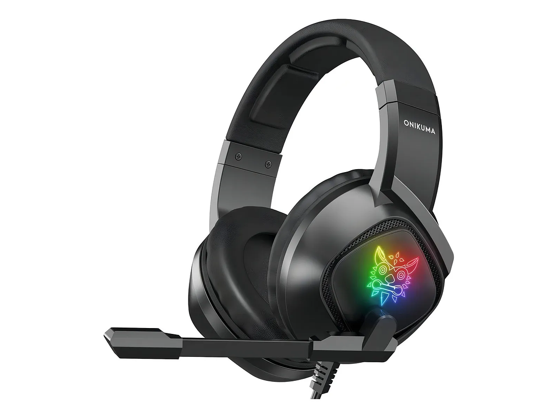 Audífonos Gamer Diadema inalámbrica Onikuma K19 negro Gaming headset con microfono con luz rgb LED para Xbox Ps4 Pc 1