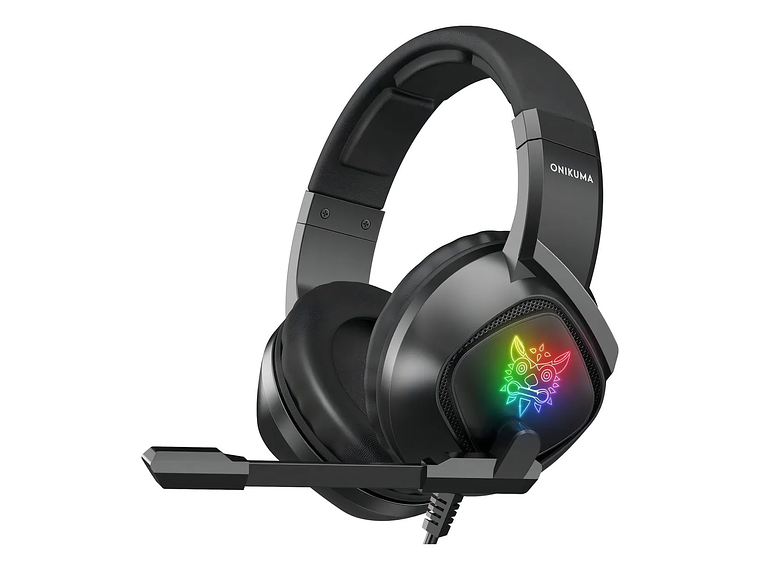 Audífonos Gamer Diadema inalámbrica Onikuma K19 negro Gaming headset con microfono con luz rgb LED para Xbox Ps4 Pc 1