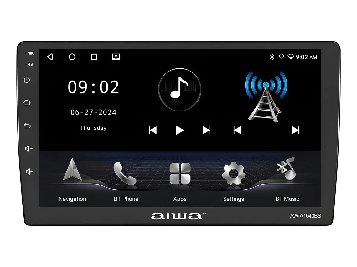 Radio Auto Android 2 Din Qled 10'' Aiwa 4gb Ram Aw-a1040bs Negro 1