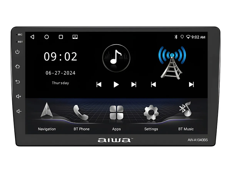 Radio Auto Android 2 Din Qled 10'' Aiwa 4gb Ram Aw-a1040bs Negro 1