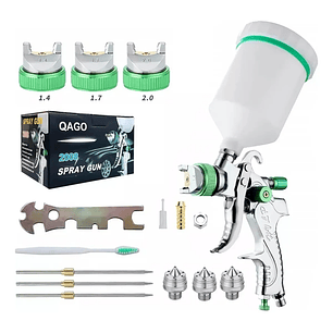 Pistola Gravedad Pintura Automotriz De 600ml 1,4/1,7/2,0 Mm