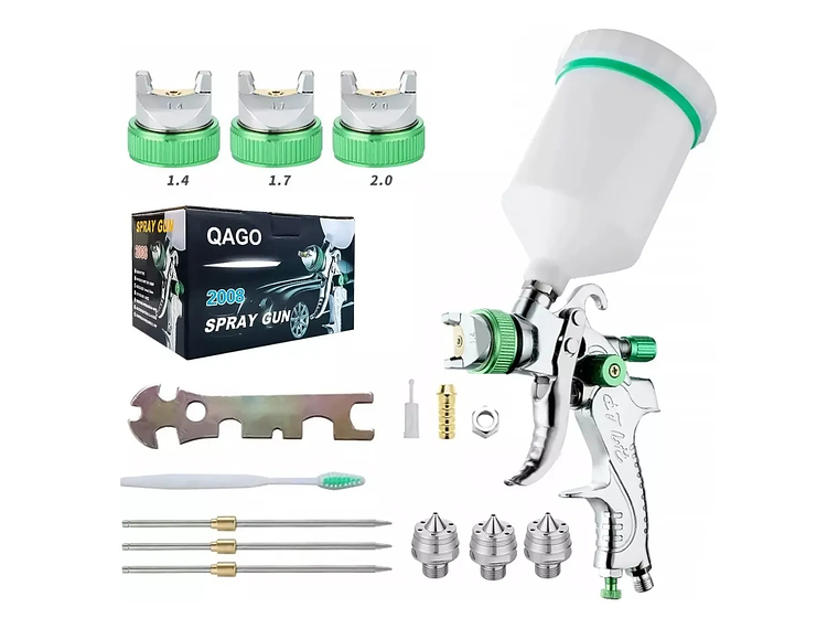 Pistola Gravedad Pintura Automotriz De 600ml 1,4/1,7/2,0 Mm 1