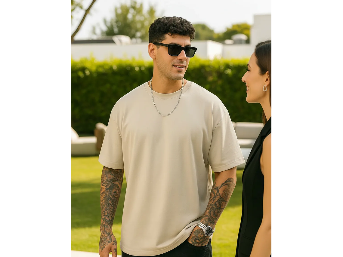 Polera Oversized 300g Cuello Redondo Streetwear 100% Algodón 1