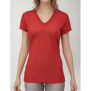 Polera Cuello V 100% Algodón De Mujer