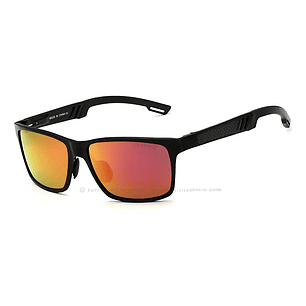 Lentes De Sol Hd Polarizados Veithdia V6560 Rojo Aluminio Magnesio Color De La Lente Rojo Color De La Varilla Negro