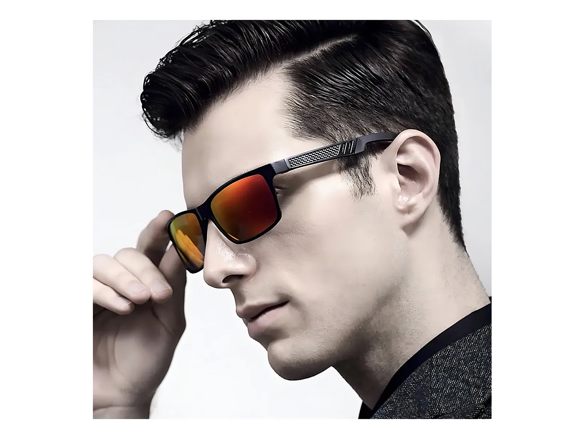 Lentes De Sol Hd Polarizados Veithdia V6560 Rojo Aluminio Magnesio Color De La Lente Rojo Color De La Varilla Negro 2