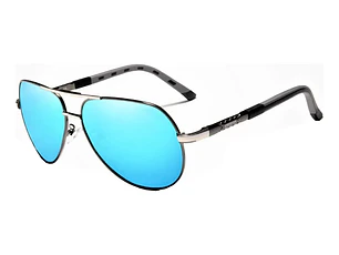 Anteojos de Sol Polarizados Kingseven K725 Talle Standard Liso Armazón Turquesa y Lente Azul