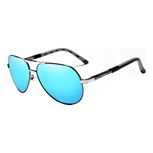 Anteojos de Sol Polarizados Kingseven K725 Talle Standard Liso Armazón Turquesa y Lente Azul