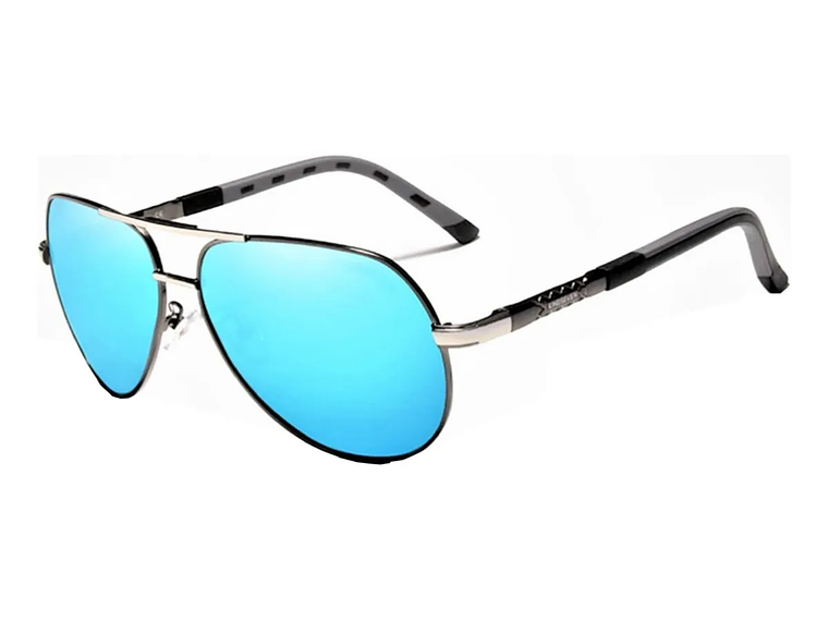 Anteojos de Sol Polarizados Kingseven K725 Talle Standard Liso Armazón Turquesa y Lente Azul 1