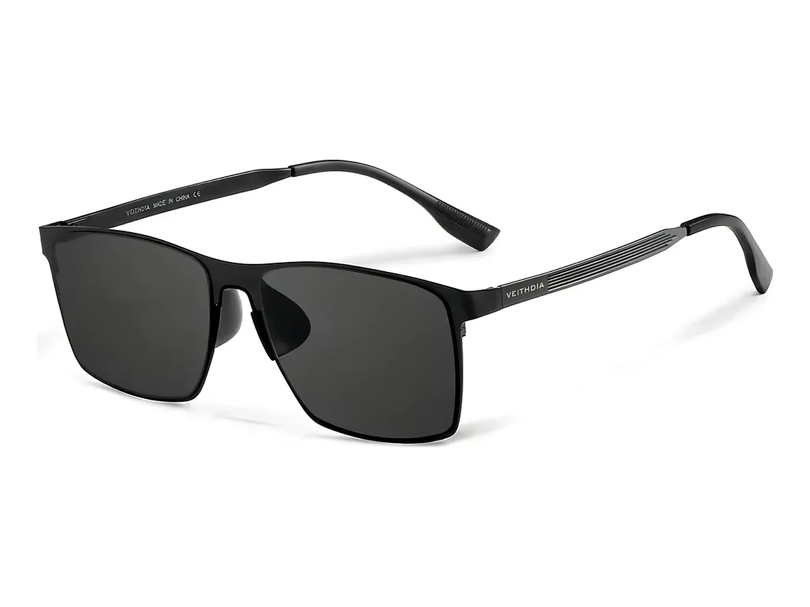 Lentes De Sol Hd Polarizados Veithdia Aluminio Magnesio V8226 Color De La Lente Negro Color De La Varilla Negro 1