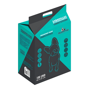 Sloarapets 60x60 Pañales Mascotas Carbón Activado 100 Un