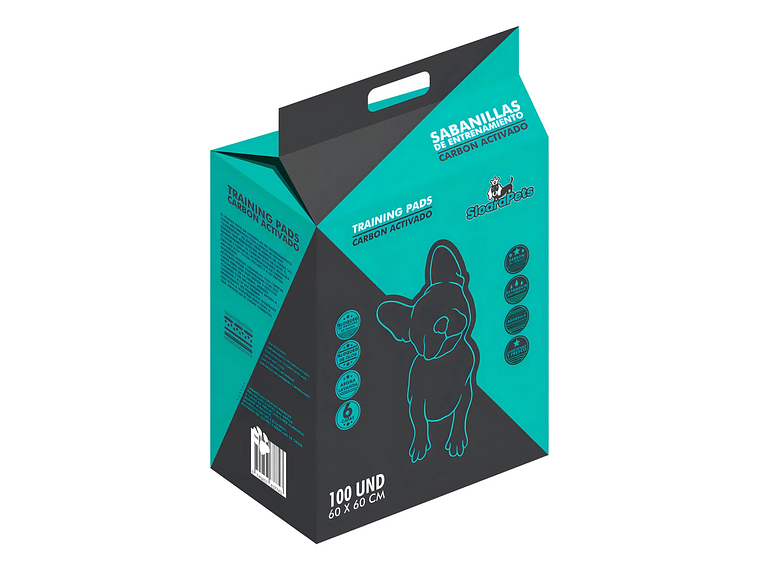 Sloarapets 60x60 Pañales Mascotas Carbón Activado 100 Un 1