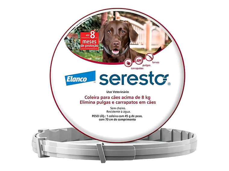 Collar Seresto para Perros y Gatos de más de 8 kilos, Antipulgas 1