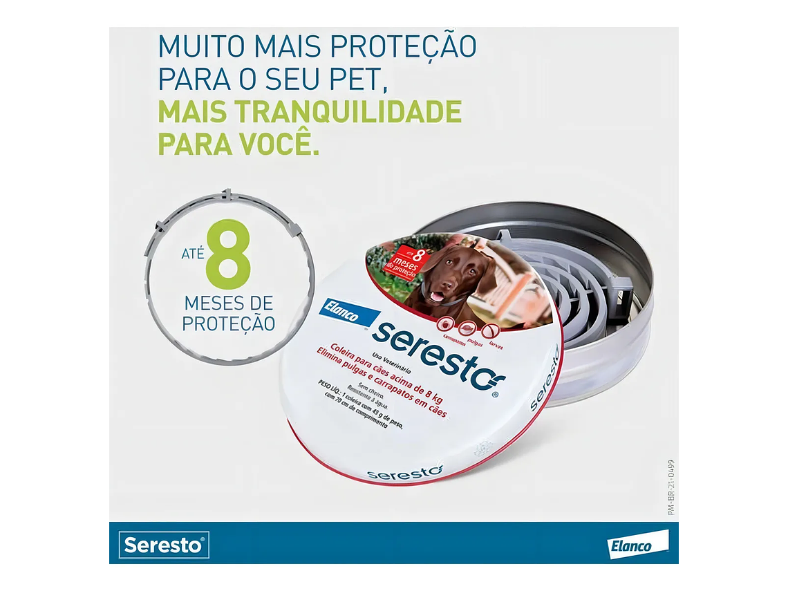 Collar Seresto para Perros y Gatos de más de 8 kilos, Antipulgas 2
