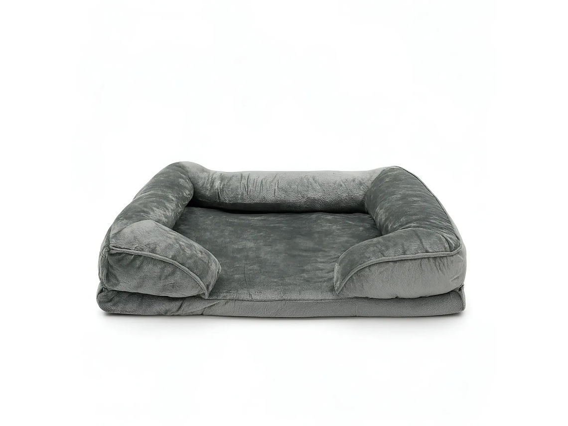 Cama Antiestres Perro Colchon Ortopedica 70x60cm Color Gris Diseño Cama Antiestres Con Soporte Ortopedico 1